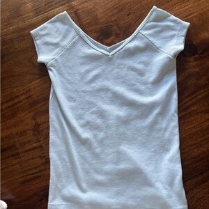 American Eagle Light Blue V-Neck Top